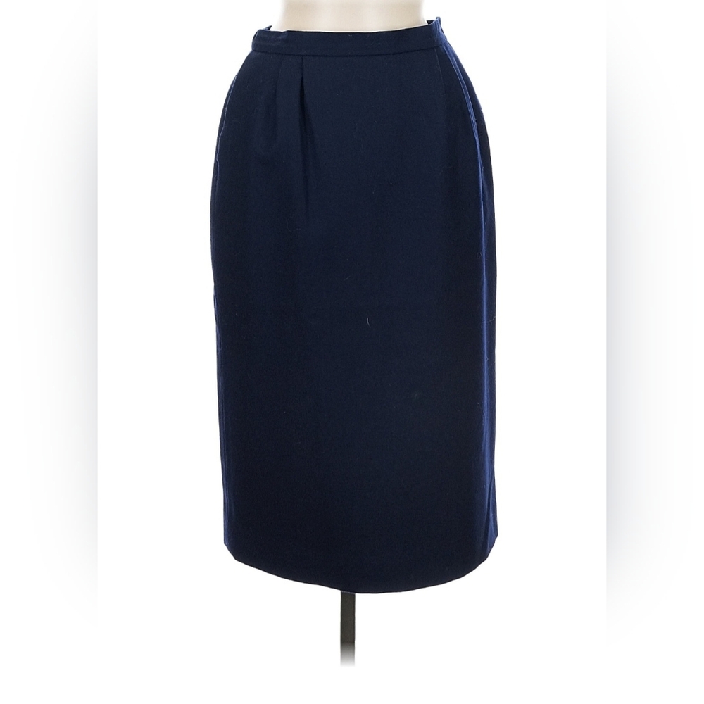 Pendleton Classic Navy Pencil Skirt 100 Percent Wool Size 8 Vintage Blue